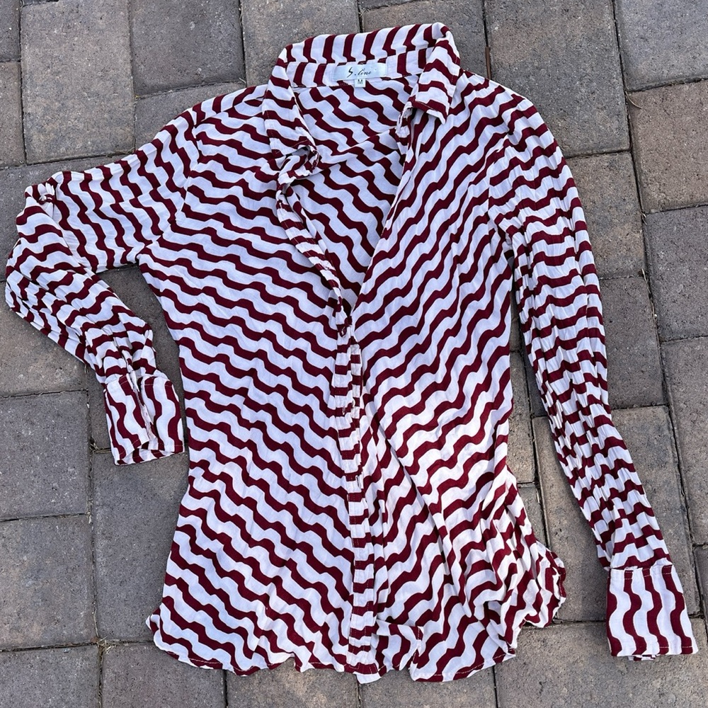 Striped S Line Blouse